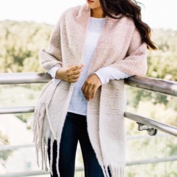 mer sea Accessories - Mer Sea Long Fringe Ombre Blanket Scarf